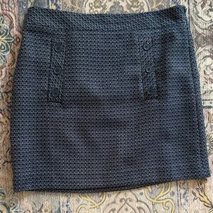LOFT Navy Textured Mini Skirt